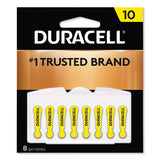 Duracell Hearing Aid Battery, #10, 8/Pack