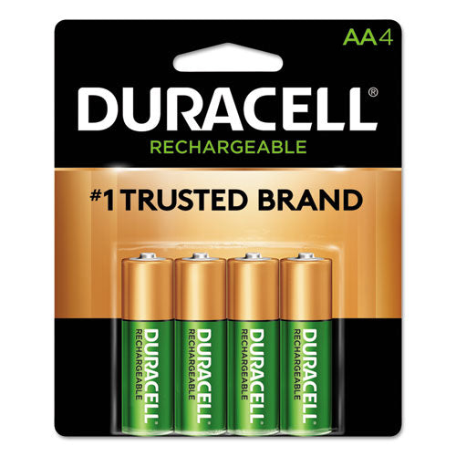 Duracell Rechargeable StayCharged NiMH Batteries, AA, 4/Pack