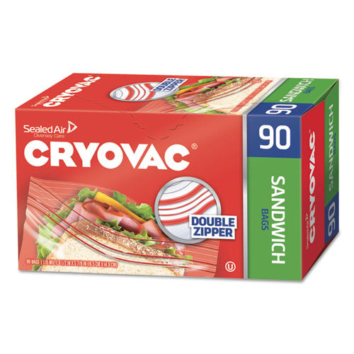 Diversey Cryovac Sandwich Bags, 1.15 mil, 6.5" x 5.88", Clear, 1080/Carton