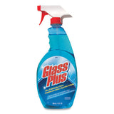 Glass Plus Glass Cleaner, 32 oz Spray Bottle, 12/Carton