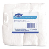 Diversey Dry Wipe Disposable Wiping System, 1-Ply, 12 x 12, White, 100/Pack, 6 Packs/Carton