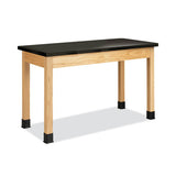 Diversified Woodcrafts Classroom Science Table, 48w x 24d x 30h, Black ChemGuard High Pressure Laminate (HPL) Top, Maple Base