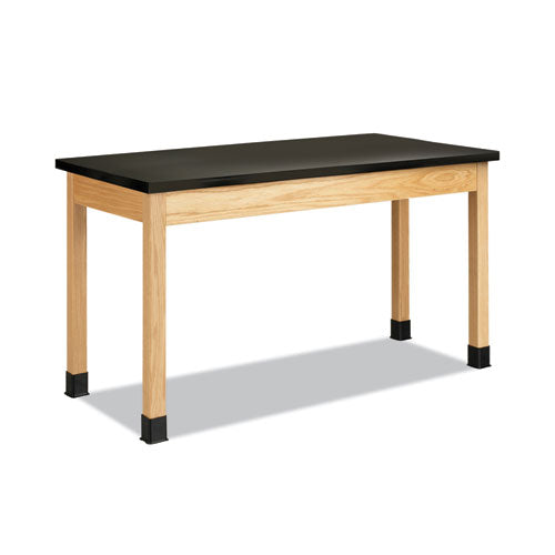 Diversified Woodcrafts Classroom Science Table, 60w x 30d x 36h, Black High Pressure Laminate (HPL) Top, Oak Base
