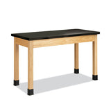 Diversified Woodcrafts Classroom Science Table, 60w x 24d x 30h, Black ChemGuard High Pressure Laminate (HPL) Top, Oak Base