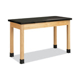 Diversified Woodcrafts Classroom Science Table, 60w x 24d x 30h, Black Phenolic Resin Top, Oak Base