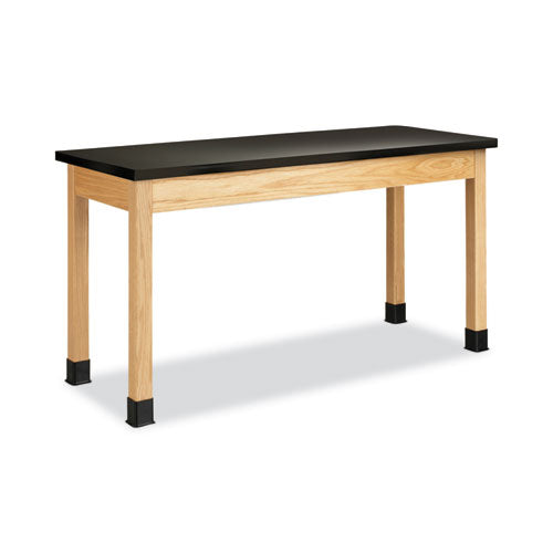 Diversified Woodcrafts Classroom Science Table, 60w x 24d x 30h, Black High Pressure Laminate (HPL) Top, Maple Base