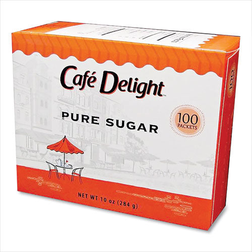 CafÃ© Delight Pure Sugar Packets, 0.10 oz Packet, 100 Packets/Box
