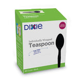 Dixie GrabN Go Wrapped Cutlery, Teaspoons, Black, 90/Box
