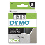 DYMO D1 High-Performance Polyester Removable Label Tape, 0.5" x 23 ft, Black on Clear
