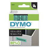DYMO D1 High-Performance Polyester Removable Label Tape, 0.5" x 23 ft, Black on Green