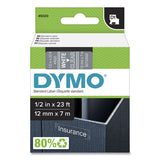 DYMO D1 High-Performance Polyester Removable Label Tape, 0.5" x 23 ft, White on Clear