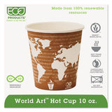 Eco-Products World Art Renewable and Compostable Hot Cups, 10 oz, 50/Pack, 20 Packs/Carton