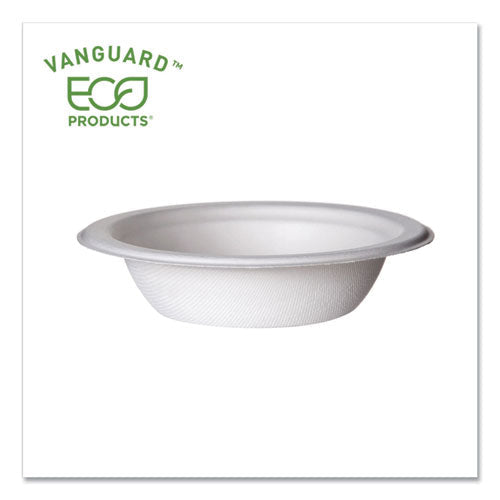 Eco-Products Vanguard Renewable and Compostable Sugarcane Bowls, 12 oz, White, 1,000/Carton