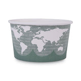 Eco-Products World Art Renewable and Compostable Food Container, 12 oz, 4.05" Diameter x 2.5"h, Green, 25/Pack, 20 Packs/Carton