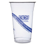 Eco-Products BlueStripe 25% Recycled Content Cold Cups, 20 oz, Clear/Blue, 1,000/Carton