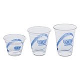 Eco-Products BlueStripe 25% Recycled Content Cold Cups Convenience Pack, 9 oz, Clear/Blue, 50/Pack