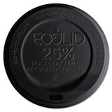 Eco-Products EcoLid 25% Recycled Content Hot Cup Lid, Black, Fits 10 oz to 20 oz Cups, 100/Pack, 10 Packs/Carton