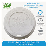 Eco-Products EcoLid 25% Recyycled Content Hot Cup Lid, White, Fits 10 oz to 20 oz Cups, 100/Pack, 10 Packs/Carton