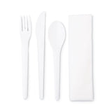 Eco-Products Plantware Compostable Cutlery Kit, Knife/Fork/Spoon/Napkin, 6
