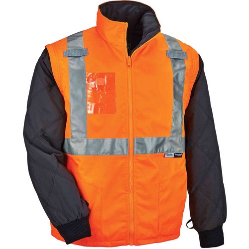 GloWear 8287 Type R Class 2 Hi-Vis Jacket w/ Removable Sleeves - 25514