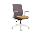 Global Factor – Smart and Chic Eggplant Mesh Synchro-Tilter Mid-Back Chair in Vinyl, Perfect for your State-of-the-Art Office, Home and Business.