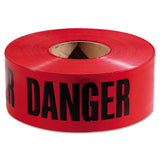 Empire Danger Barricade Tape, 3" x 1,000 ft, Red/Black, 8 Rolls/Carton