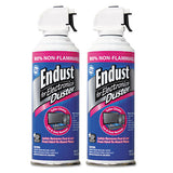 Endust Non-Flammable Duster with Bitterant, 10 oz Can, 2/Pack