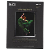 Epson Cold Press Bright Fine Art Paper, 21mil, 8.5 x 11, Textured Matte White, 25/Pack