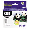 Epson T068120-D2 (68) DURABrite Ultra Ink, 1250 Page-Yield, Black, 2/PK