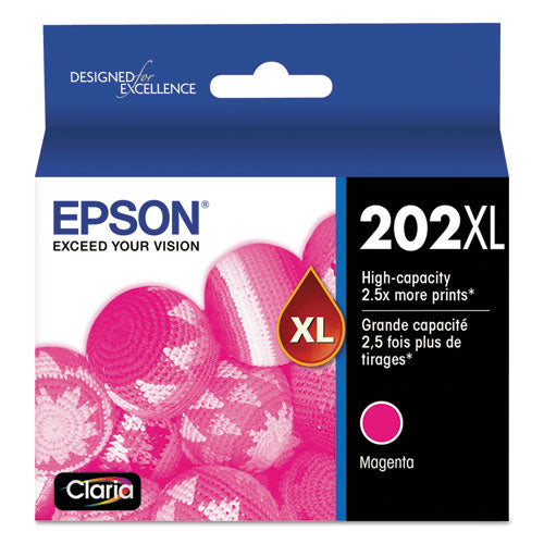 Epson T202XL320-S (202XL) Claria High-Yield Ink, 470 Page-Yield, Magenta