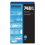 Epson T748XL220 (748XL) DURABrite Pro High-Yield Ink, 4000 Page-Yield, Cyan