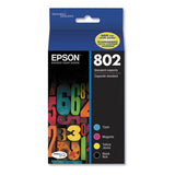 Epson T802120-BCS (802) DURABrite Ultra Ink, 650/900 Page-Yield, Black/Cyan/Magenta/Yellow