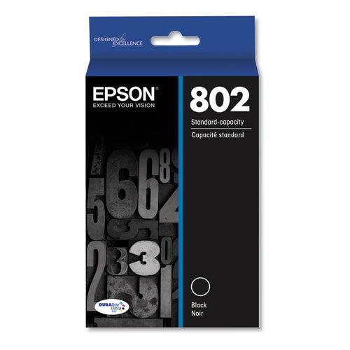 Epson T802120-S (802) DURABrite Ultra Ink, 900 Page-Yield, Black