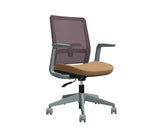 Global Factor – Smart and Chic Eggplant Mesh Synchro-Tilter Mid-Back Chair in Vinyl, Perfect for your State-of-the-Art Office, Home and Business.