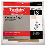Sanitaire Commercial Upright Vacuum Cleaner Replacement Bags, Style LS, 5/Pack