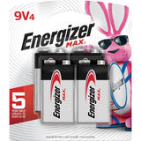 Energizer MAX Alkaline 9 Volt Batteries, 4 Pack - 522BP4
