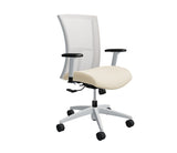 Global Vion – Sleek Stone Mesh Medium Back Tilter Task Chair in Vinyl for the Modern Office, Home and Business