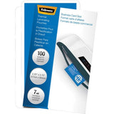 Fellowes Glossy Pouches - Business Card, 7 mil, 100 pack - 52059