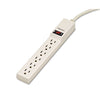 Fellowes Six-Outlet Power Strip, 120V, 4 ft Cord, 1.88 x 10.88 x 1.63, Platinum