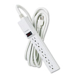 Fellowes Six-Outlet Power Strip, 120V, 15 ft Cord, 1.88 x 10.88 x 1.63, Platinum