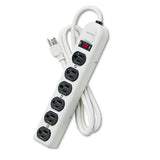 Fellowes Six-Outlet Metal Power Strip, 120V, 6 ft Cord, 12.19 x 2.5 x 1.38, Platinum