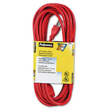 Fellowes Indoor/Outdoor Heavy-Duty 3-Prong Plug Extension Cord, 25 ft, 13 A, Orange