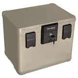 SureSeal By FireKing Fire and Waterproof Chest, 0.6 cu ft, 16w x 12.5d x 13h, Taupe