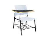 Global Stream – Fun and Functional Armless Classroom Chair in Vivid Black Polypropylene Seat & Back with Backpack Rack and Tablet