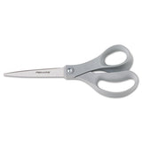 Fiskars Contoured Performance Scissors, 8" Long, 3.5" Cut Length, Gray Straight Handle