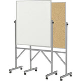 Ghent Reversible Cork Bulletin Board/Magnetic Whiteboard with Aluminum Frame - ARM1K43