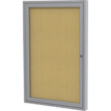 Ghent 1 Door Enclosed Natural Cork Bulletin Board with Satin Frame - PA12418K