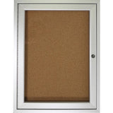 Ghent 1 Door Enclosed Natural Cork Bulletin Board with Satin Frame - PA13630K
