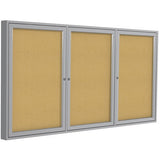Ghent 3-Door Enclosed Indoor Bulletin Board - PA33672K