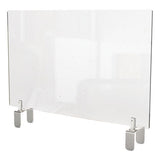 Ghent Clear Partition Extender with Attached Clamp, 29 x 3.88 x 24, Thermoplastic Sheeting